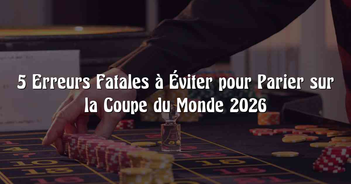 5 Erreurs Fatales à Éviter pour Parier sur la Coupe du Monde 2026